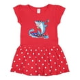 thumbnail image 1 of Inktastic Fourth of July Shark Surfing Girls Toddler Dress, 1 of 4