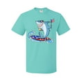 thumbnail image 1 of Inktastic Fourth of July Shark Surfing T-Shirt, 1 of 5