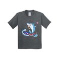 thumbnail image 1 of Inktastic Fourth of July Shark Surfing Youth T-Shirt, 1 of 5