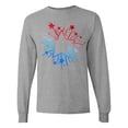 thumbnail image 1 of Inktastic Fourth of July Star Firework Long Sleeve T-Shirt, 1 of 5