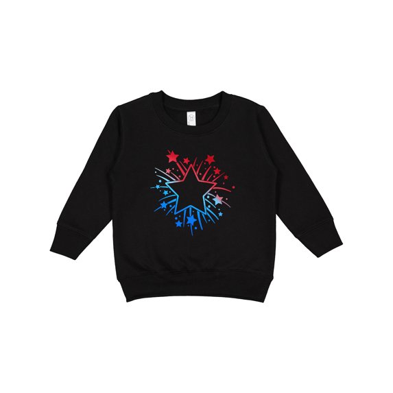 Inktastic Fourth of July Star Firework Toddler Sweatshirt