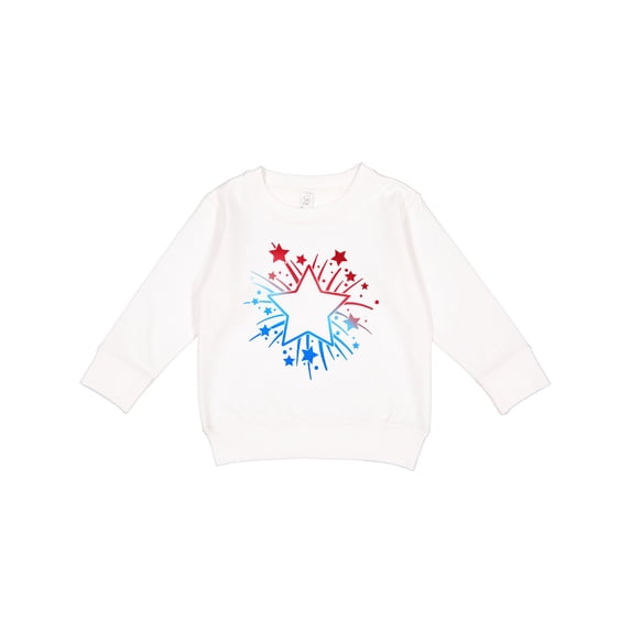 Inktastic Fourth of July Star Firework Toddler Sweatshirt