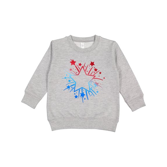 Inktastic Fourth of July Star Firework Toddler Sweatshirt