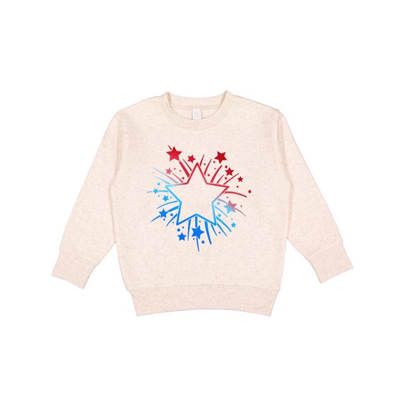 Inktastic Fourth of July Star Firework Toddler Sweatshirt