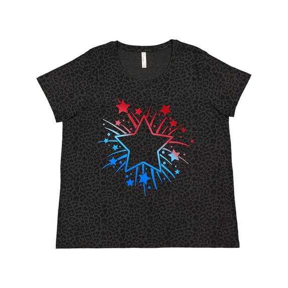 Inktastic Fourth of July Star Firework Women's Plus Size T-Shirt