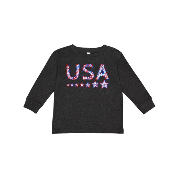Inktastic Fourth of July USA Red, White, and Blue Boys or Girls Long Sleeve Toddler T-Shirt