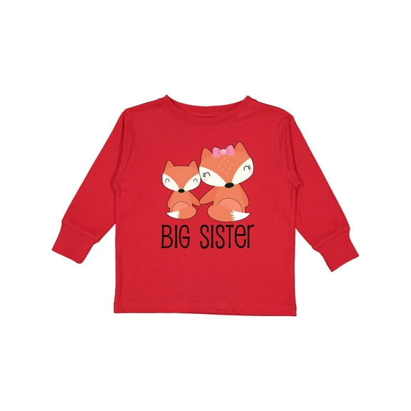 Inktastic Fox | Big Sister Girls Long Sleeve Toddler T-Shirt