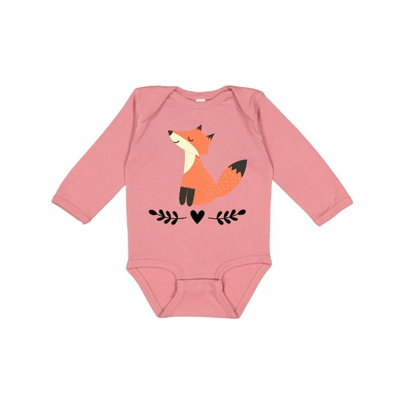 Inktastic Fox for Girls Woodland Animal Girls Long Sleeve Baby Bodysuit