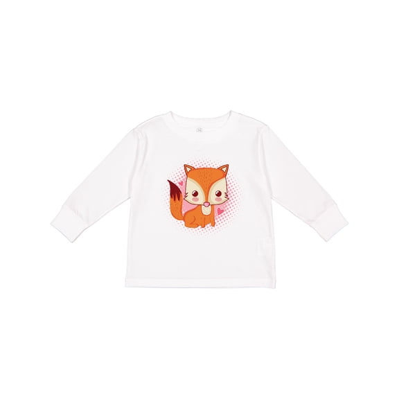 Inktastic Fox Girl Cute Woodland Animal Girls Long Sleeve Toddler T-Shirt