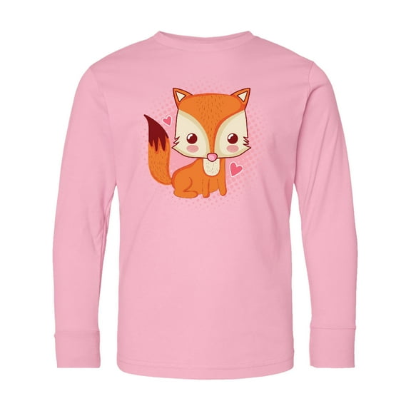Inktastic Fox Girl Cute Woodland Animal Long Sleeve Youth T-Shirt