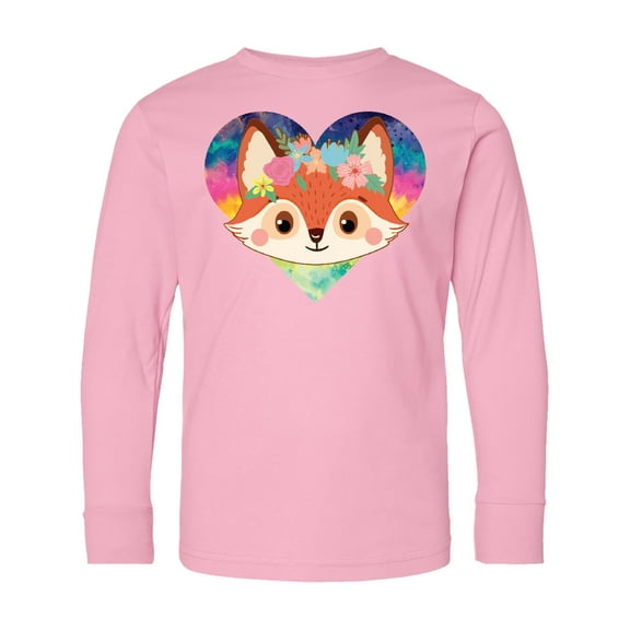 Inktastic Fox Lover Heart Cute for Girls Long Sleeve Youth T-Shirt
