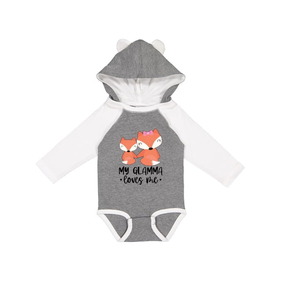 Inktastic Fox My Glamma Loves Me Boys or Girls Long Sleeve Baby Bodysuit