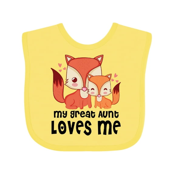 Inktastic Fox My Great Aunt Loves Me Boys or Girls Baby Bib