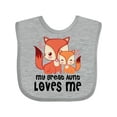 thumbnail image 1 of Inktastic Fox My Great Aunt Loves Me Boys or Girls Baby Bib, 1 of 4