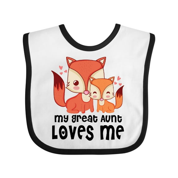 Inktastic Fox My Great Aunt Loves Me Boys or Girls Baby Bib