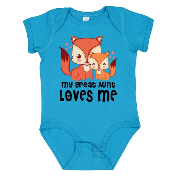 Inktastic Fox My Great Aunt Loves Me Boys or Girls Baby Bodysuit