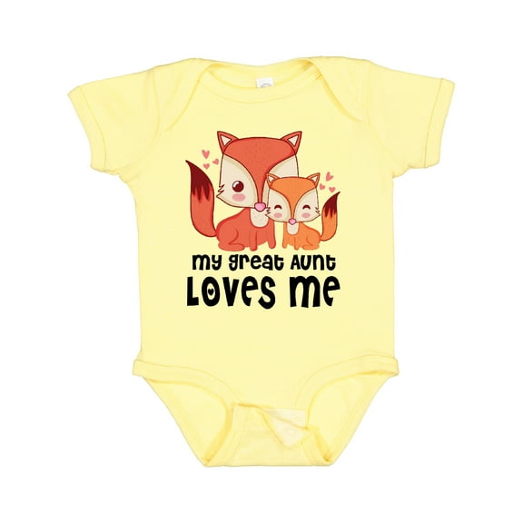 Inktastic Fox My Great Aunt Loves Me Boys or Girls Baby Bodysuit