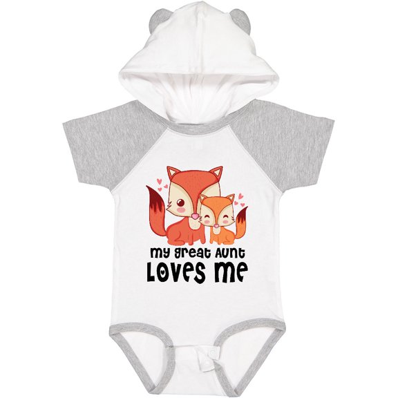Inktastic Fox My Great Aunt Loves Me Boys or Girls Baby Bodysuit