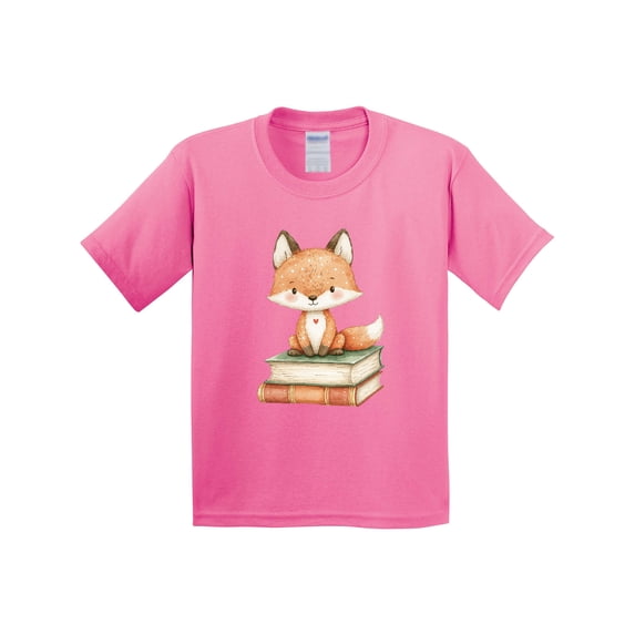 Inktastic Fox and Books Youth T-Shirt
