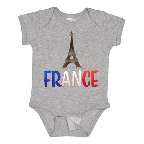 Inktastic France Eiffel Tower Flag in Text Boys or Girls Baby Bodysuit