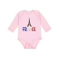 thumbnail image 1 of Inktastic France Eiffel Tower Flag in Text Boys or Girls Long Sleeve Baby Bodysuit, 1 of 5