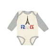 thumbnail image 1 of Inktastic France Eiffel Tower Flag in Text Boys or Girls Long Sleeve Baby Bodysuit, 1 of 5