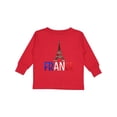 thumbnail image 1 of Inktastic France Eiffel Tower Flag in Text Boys or Girls Long Sleeve Toddler T-Shirt, 1 of 5