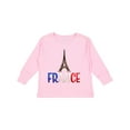 thumbnail image 1 of Inktastic France Eiffel Tower Flag in Text Boys or Girls Long Sleeve Toddler T-Shirt, 1 of 5