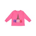 thumbnail image 1 of Inktastic France Eiffel Tower Flag in Text Boys or Girls Long Sleeve Toddler T-Shirt, 1 of 5