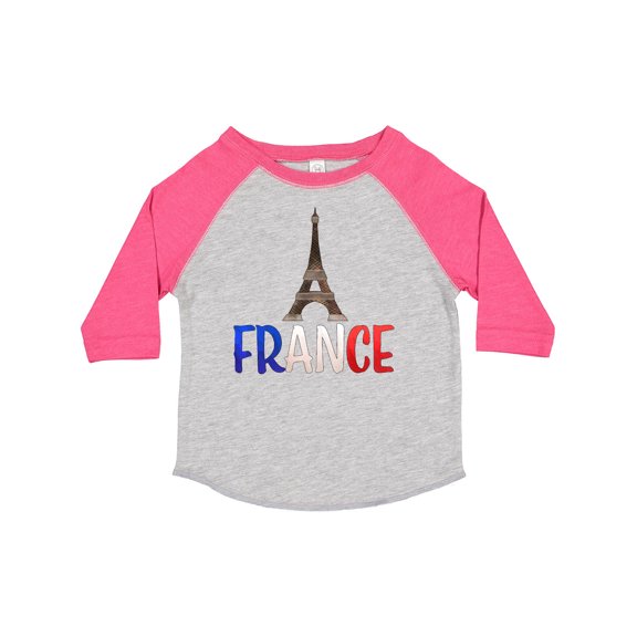 Inktastic France Eiffel Tower Flag in Text Boys or Girls Toddler T-Shirt