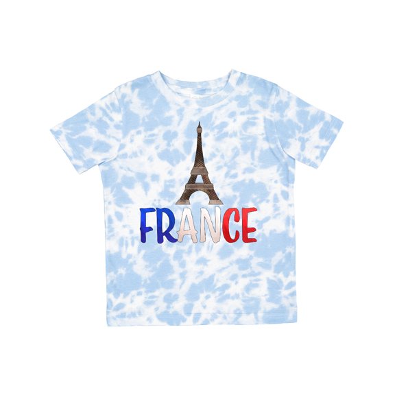 Inktastic France Eiffel Tower Flag in Text Boys or Girls Toddler T-Shirt