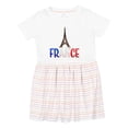 thumbnail image 1 of Inktastic France Eiffel Tower Flag in Text Girls Toddler Dress, 1 of 5