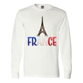thumbnail image 1 of Inktastic France Eiffel Tower Flag in Text Long Sleeve T-Shirt, 1 of 5