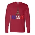 thumbnail image 1 of Inktastic France Eiffel Tower Flag in Text Long Sleeve T-Shirt, 1 of 5