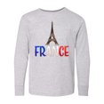 thumbnail image 1 of Inktastic France Eiffel Tower Flag in Text Long Sleeve Youth T-Shirt, 1 of 5