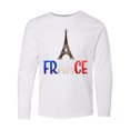 thumbnail image 1 of Inktastic France Eiffel Tower Flag in Text Long Sleeve Youth T-Shirt, 1 of 5
