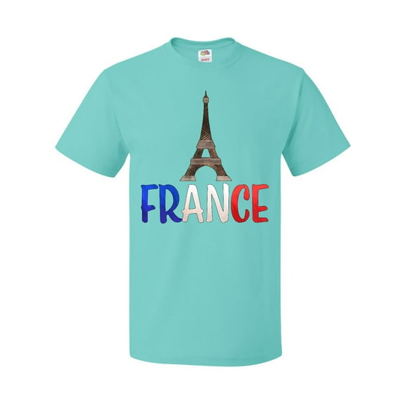 Inktastic France Eiffel Tower Flag in Text T-Shirt