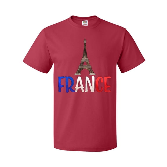 Inktastic France Eiffel Tower Flag in Text T-Shirt