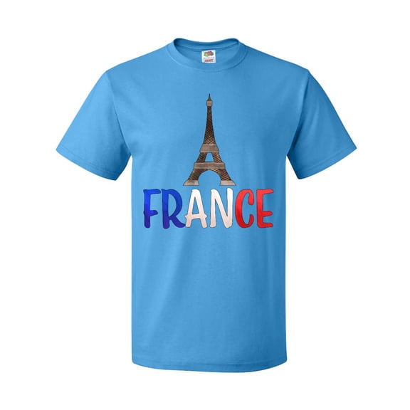 Inktastic France Eiffel Tower Flag in Text T-Shirt