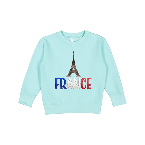Inktastic France Eiffel Tower Flag in Text Toddler Sweatshirt