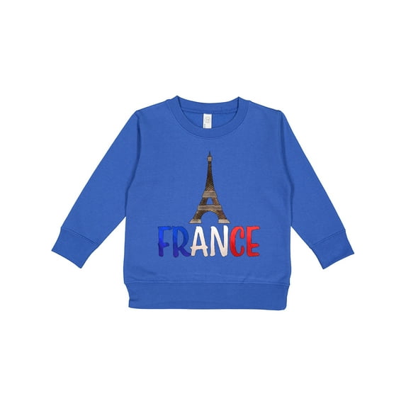 Inktastic France Eiffel Tower Flag in Text Toddler Sweatshirt