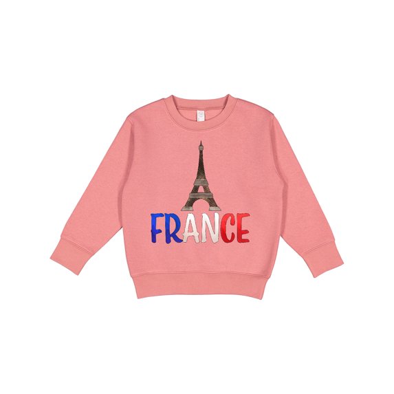 Inktastic France Eiffel Tower Flag in Text Toddler Sweatshirt
