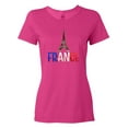 thumbnail image 1 of Inktastic France Eiffel Tower Flag in Text Women's T-Shirt, 1 of 5