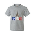 thumbnail image 1 of Inktastic France Eiffel Tower Flag in Text Youth T-Shirt, 1 of 5