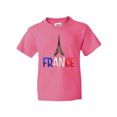 thumbnail image 1 of Inktastic France Eiffel Tower Flag in Text Youth T-Shirt, 1 of 5