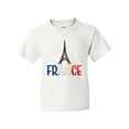 thumbnail image 1 of Inktastic France Eiffel Tower Flag in Text Youth T-Shirt, 1 of 5