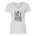 thumbnail image 1 of Inktastic Free- Now and Always- Juneteenth 6-19-1865 Women's V-Neck T-Shirt, 1 of 5