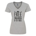 thumbnail image 1 of Inktastic Free- Now and Always- Juneteenth 6-19-1865 Women's V-Neck T-Shirt, 1 of 5