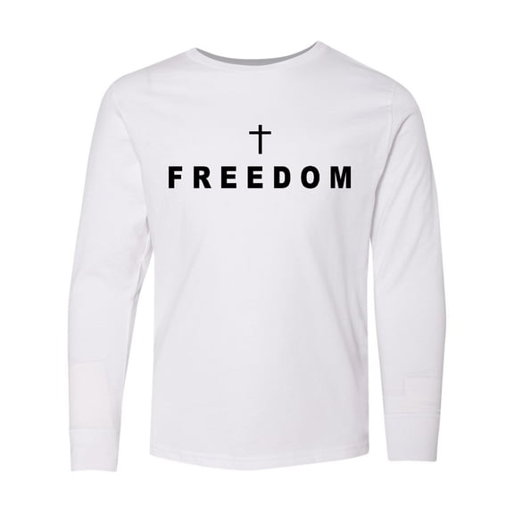 Inktastic Freedom with Cross Long Sleeve Youth T-Shirt