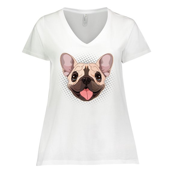 Inktastic French Bulldog Dog Women's Plus Size V-Neck T-Shirt